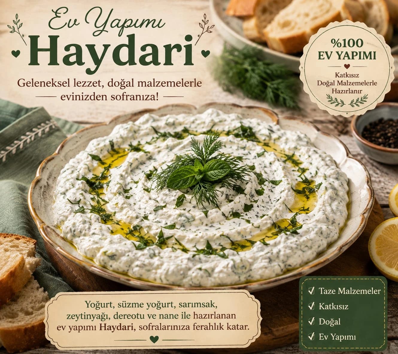Haydari catering sunumu