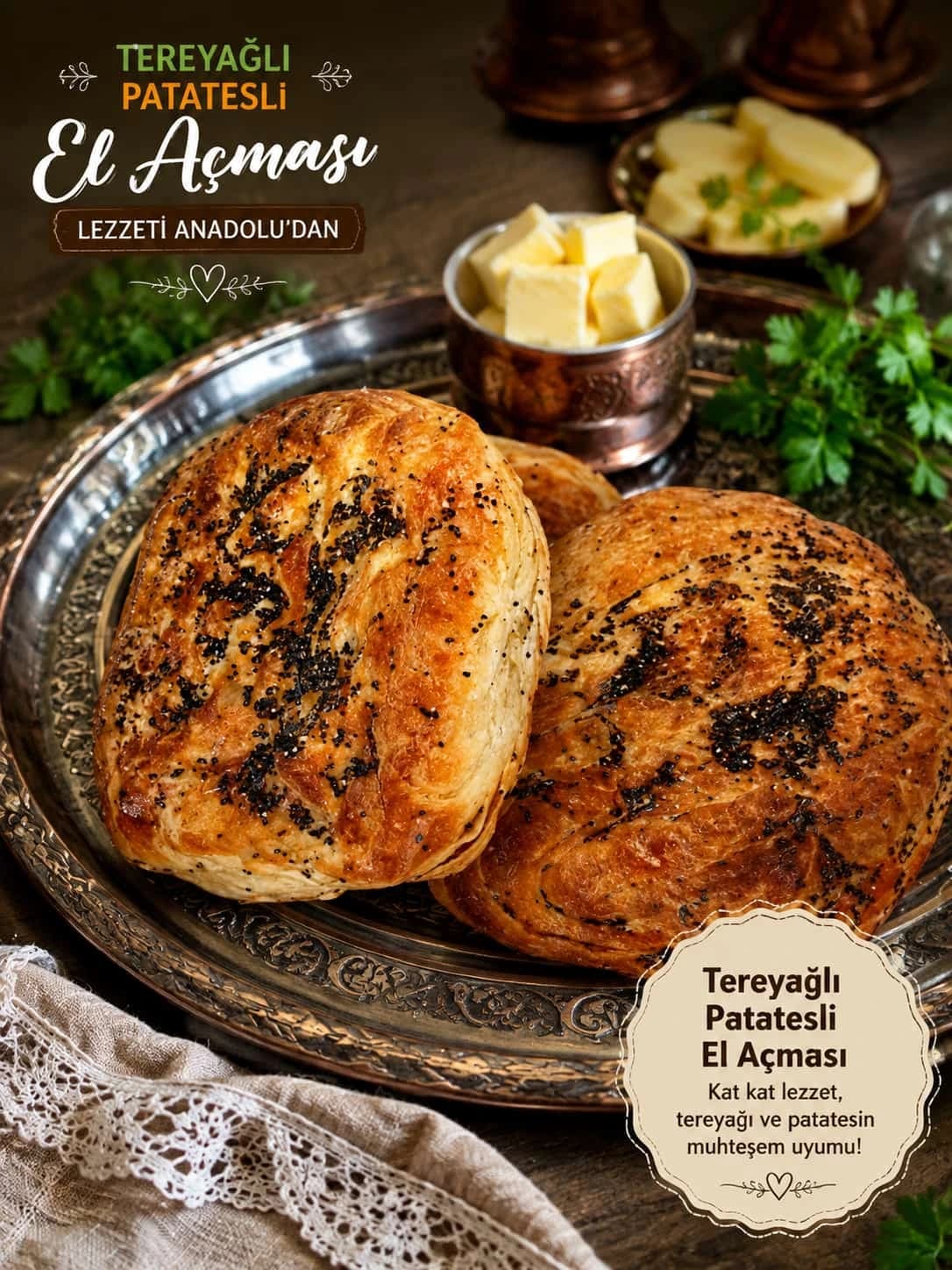 Tereyağlı Patatesli El Açması catering sunumu