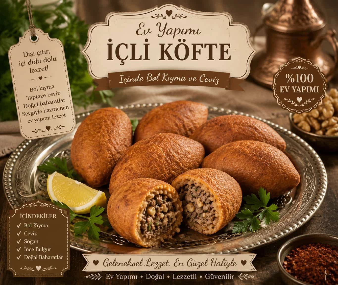 İçli Köfte catering sunumu