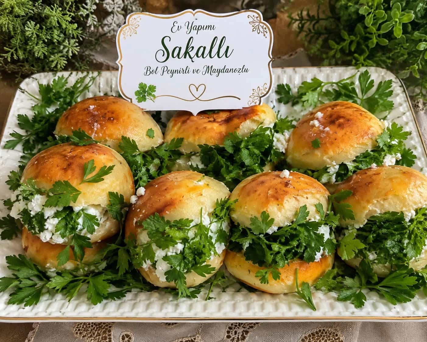 Sakallı Poğaça catering sunumu