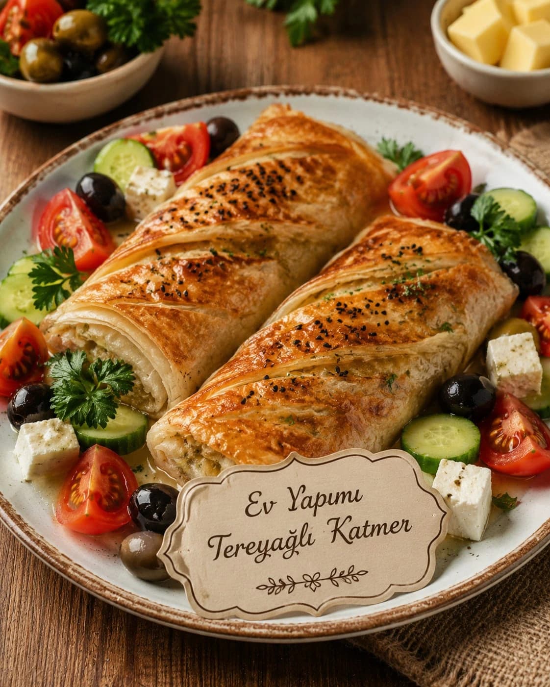 Tereyağlı Katmer catering sunumu